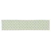 Sage Green And White Bunny Pattern Modern Easter Kurzer Tischläufer (Horizontal)