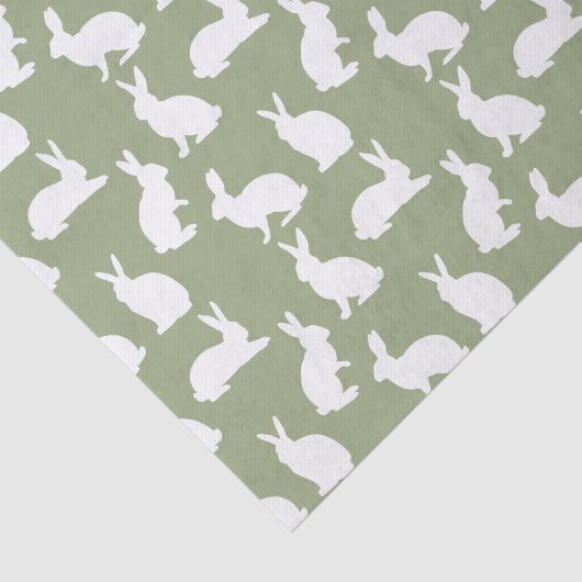 Sage Green And White Bunny Pattern Stylish Easter Seidenpapier (Ausschnitt)