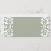 Sage Green and White Damask Wedding Einladung (Rückseite)