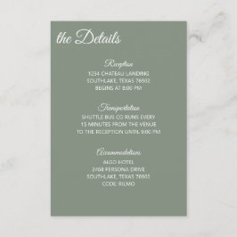 Sage Green and White Details Begleitkarte