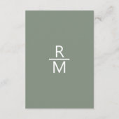 Sage Green and White Details Begleitkarte (Rückseite)