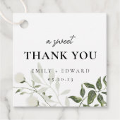 Sage Green and White Floral A Sweet Vielen Dank Geschenkanhänger (Vorderseite)