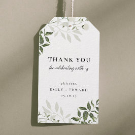Sage Green and White Floral Wedding Vielen Dank Geschenkanhänger