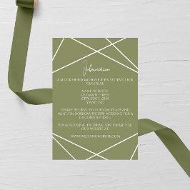 Sage Green and White Geometric Wedding Begleitkarte