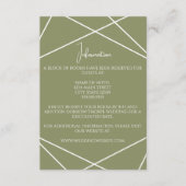 Sage Green and White Geometric Wedding Begleitkarte (Vorderseite)