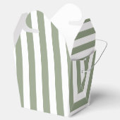 Sage Green and White Strip Vielen Dank Geschenkschachtel (Geöffnet)