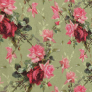 Sage Green Antique Vintage Rose & Florals Tapete