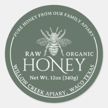 Sage Green Apiary Bienen Roh Organischer Honig Gla
