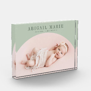Sage Green Arch Baby Foto Keepake