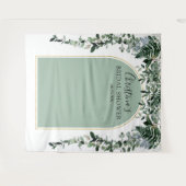 Sage Green Arch Botanic Brautparty Stand Wandteppich (Vorderseite (Horizontal))