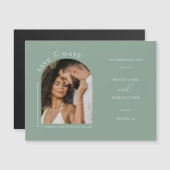 Sage Green Arch Foto Save the Date Magnetkarte (Vorne/Hinten)