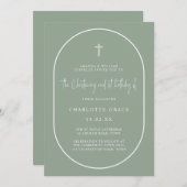 Sage Green Arch Moderne gemeinsame Feier Geburtsta Einladung (Vorne/Hinten)