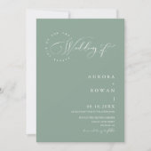 Sage Green Arch QR Code Wedding Foto Einladung (Vorderseite)