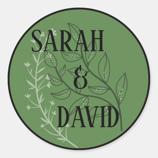 Sage Green Arch Wedding Sticker (Vorderseite)