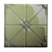 Sage Green Art Deco  Ceramic Tile Fliese (Vorderseite)