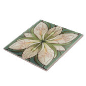 Sage Green Art Deco Florale Wand Deco Art Deco Fliese (Seite)