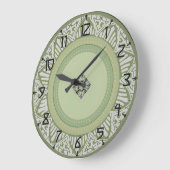 Sage Green Art Deco Große Wanduhr (Winkel)
