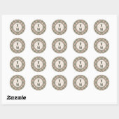 Sage Green Art Deco Monogram Wedding Sticker (Blatt)