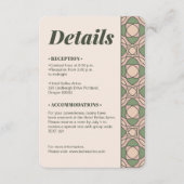 Sage Green Art Deco Wedding Details QR Code Card Begleitkarte (Vorderseite)
