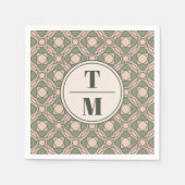 Sage Green Art Deco Wedding Monogram Napkins Serviette (Vorderseite)