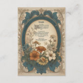 Sage Green Art Nouveau Alphonse Mucha Wedding Begleitkarte (Vorderseite)