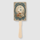 Sage Green Art Nouveau Alphonse Mucha Wedding Fächer (Vorderseite)