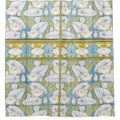 Sage Green Art Nouveau Water Lily Pattern Duschvorhang (Vorderseite)