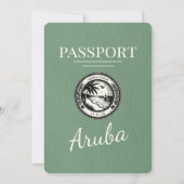 Sage Green Aruba Pass für Hochzeit Einladung (Rückseite)