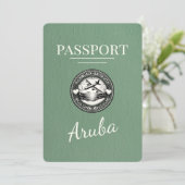 Sage Green Aruba Pass Save the Date (Stehend Vorderseite)