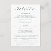 Sage Green Aspen Tree Hochzeit Begleitkarte (Vorderseite)