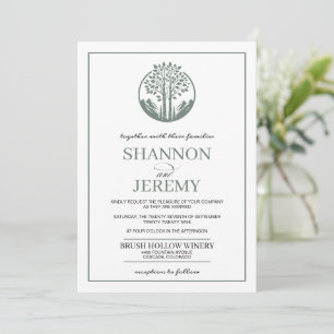 Sage Green Aspen Tree Hochzeit Einladung