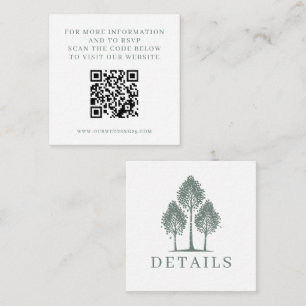 Sage Green Aspen Tree Wedding QR Begleitkarte