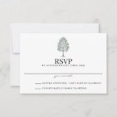 Sage Green Aspen Wedding RSVP Karte (Vorderseite)