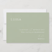 Sage Green | Ausweiskarte für ausgeblendetes Foto Einladung (Rückseite)