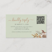 Sage green autumn fall boho wedding online rsvp begleitkarte (Vorderseite)