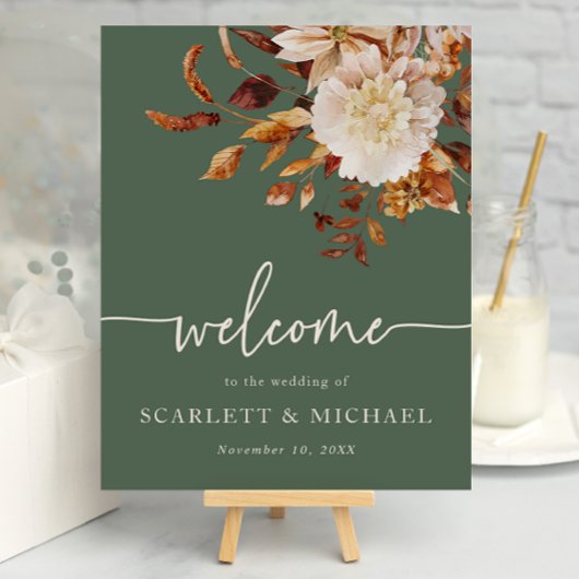 Sage Green Autumn Welcome Poster