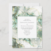 Sage Green Aventurine Crystal Wedding Einladung (Vorderseite)