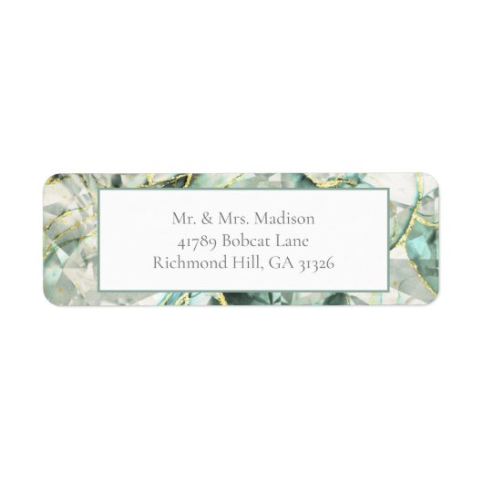 Sage Green Aventurine Rücksendeadressen-Aufkleber (Vorne)