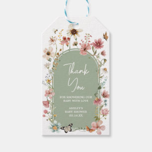 Sage Green Baby Bloom Baby Shower Fevor Tags Geschenkanhänger
