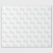 Sage Green Baby Boy Script Elegant Baby Wrapping P Geschenkpapier (Flach)