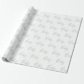 Sage Green Baby Boy Script Elegant Baby Wrapping P Geschenkpapier (Ungerollt)