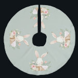 Sage Green Baby Bunny Rabbit Elegant Niedlich Leinenimitat Weihnachtsbaumdecke<br><div class="desc">So ein süßer und eleganter Baby-Hasen-Baumrock. Das schlaue Grün Set den Ton für Einfachheit und Eleganz. So eine süße und einfache Art,  um den Weihnachtsbaum des Babys herum zu dekorieren.</div>