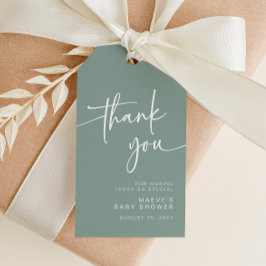 Sage Green Baby Dusche Gefallen Tag Vielen Dank Geschenkanhänger
