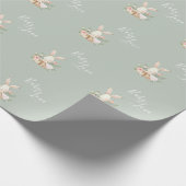 Sage Green Baby Liebe Script Elegante Babydusche Geschenkpapier (Ecke)