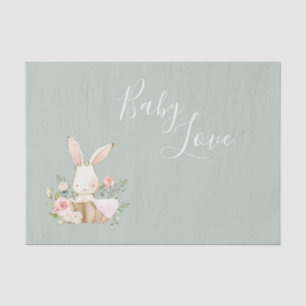 Sage Green Baby Liebe Script Elegante Babydusche Seidenpapier