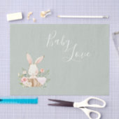 Sage Green Baby Liebe Script Elegante Babydusche Seidenpapier (Handwerk)