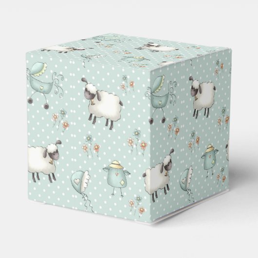 Sage Green Baby Pattern Geschenkschachtel (Rückseite)