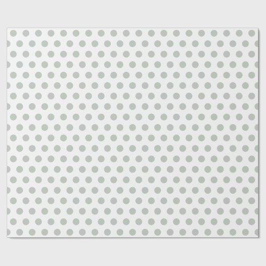 Sage Green Baby Polka Dot Geschenkpapier (Flach)