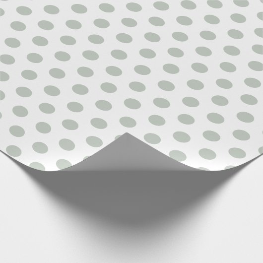 Sage Green Baby Polka Dot Geschenkpapier (Ecke)