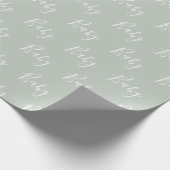 Sage Green Baby Script Elegant Baby Geschenkpapier (Ecke)